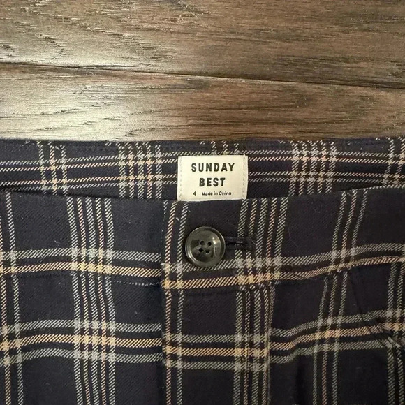 2/40 Aritzia Sunday Best Women’s Size US 4 Freshman Plaid Straight Leg Pants - Picture 5 of 11